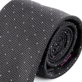 Grey Polka Dot Silk Tie 8cm